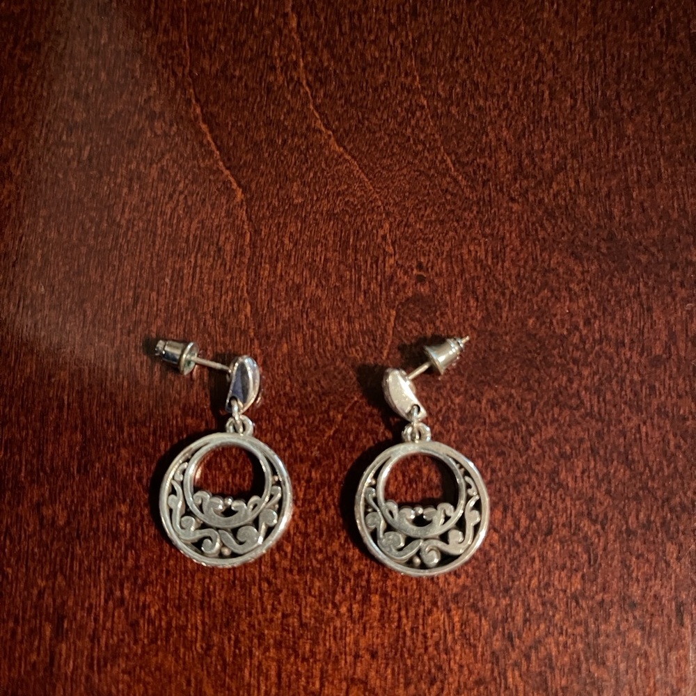Brighton Silver Filigree Round Drop Earrings